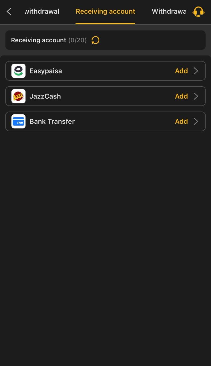 x666 app withdrawal accounts screen